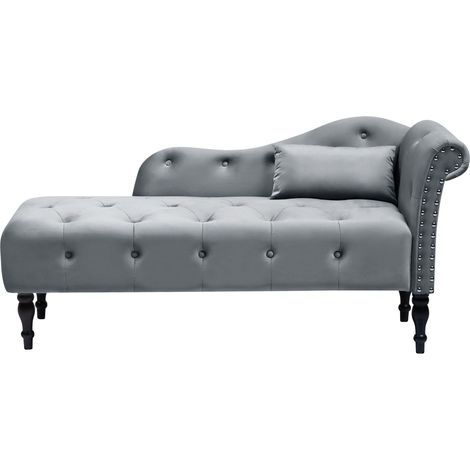 Right-Hand Chaise Lounge IVRY Velvet Grey (1/5)
