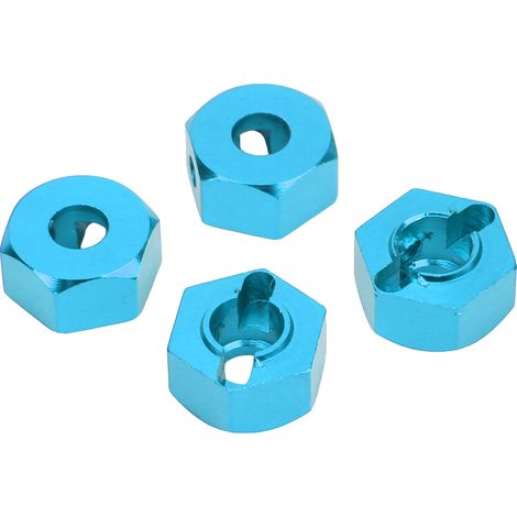 Hochpräzise 12-mm-Sechskant-Radnabenmuttern aus Aluminiumlegierung, Sechskantantriebsadapter für 1:10-RC-Cars, blau (1/5)