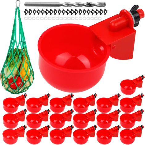 Bebedero automático para pollitos de 20 tazas: sistema de riego sostenible para aves de corral. (1/5)