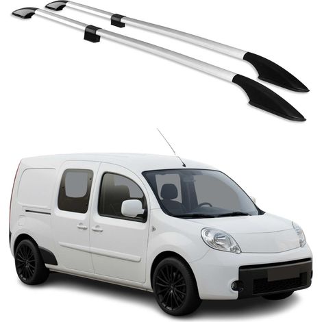 Barres de Toit longitudinales pour Renault Kangoo 2008-2021 L2 Aluminium Gris (1/5)