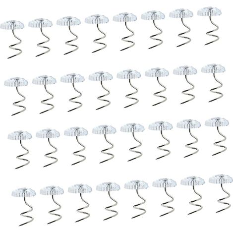 Épingles à jupe de lit en acier inoxydable spirale, 60 pièces, (1/5)