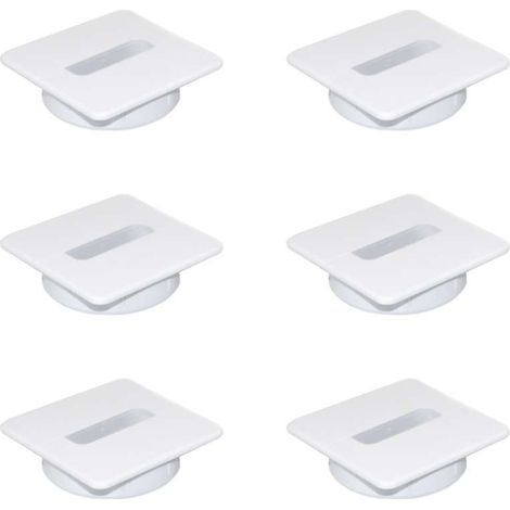 Pressacavo Plastwin per tavolo, 94x94mm, Tecnoplastica, bianco 6 pezzi 3920415 EMUCA (1/5)