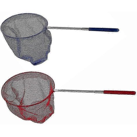 Lot de 2 épuisettes de pêche d'extérieur en acier inoxydable, avec sac et filet télescopique. (1/5)