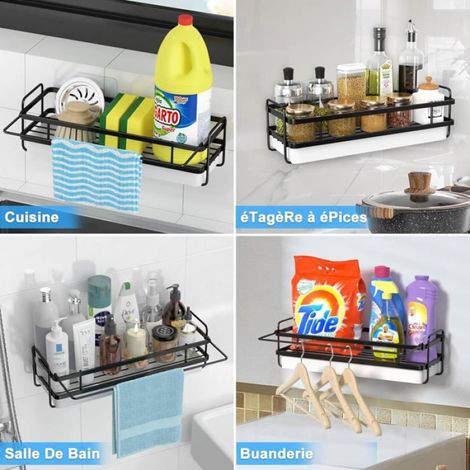 Porte Eponge Evier Cuisine Supports chez pour Baguettes, Acier au Carbone Rangement Eponge Evier Cuisine, Rangement Cuisine (1/5)