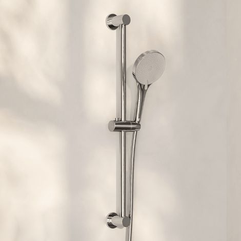 Barre de douche avec douchette LOMAZOO chrome 3 jets flexible 150