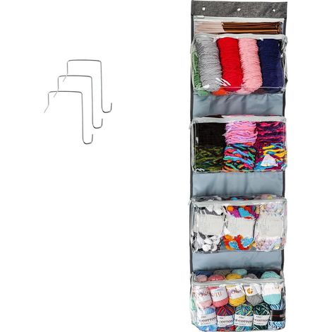 Sac de rangement mural multifonctionnel Sac de rangement gris anti-poussière, pouvant être placé derrière une porte Sac de rangement (1/5)
