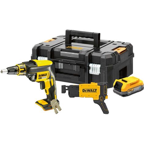 DeWALT - 18V AKU avvitatore per cartongesso con alimentatore per viti, 1x batteria 1,7 Ah POWERSTACK, senza caricabatteria DCF620E1K (1/3)