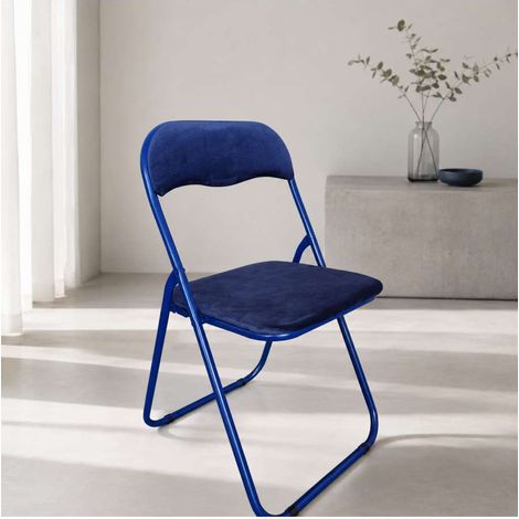 Domo Mea Sedia Pieghevole Velvet Blu - Confortevole e Salvaspazio 44x45x79 cm (1/3)