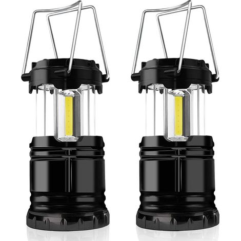 Lampes de camping, 2 lanternes de camping portables à piles, lampe LED, lampe de tente étanche à suspendre pour l'extérieur (1/5)