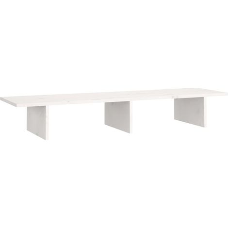 Support de moniteur Blanc 100x27x15 cm Bois de pin solide (1/5)
