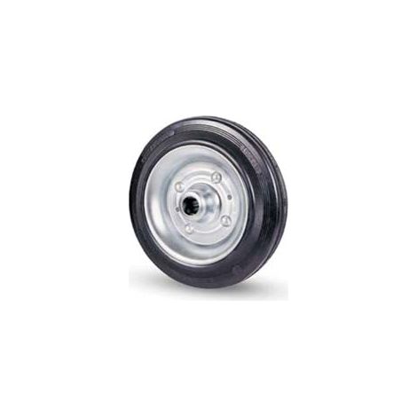 1PZ RUOTE INDUSTRIALI SEMPLICI FLANGIA ACCIAIO GOMMA "112" mm80x25 foro mm12