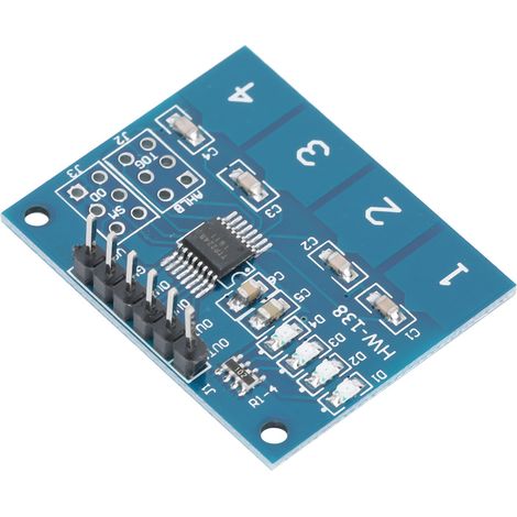 5 Stück TTP224 kapazitives Berührungsschaltermodul, 4-Kanal-Digitalsensor für elektrische Geräte (1/5)