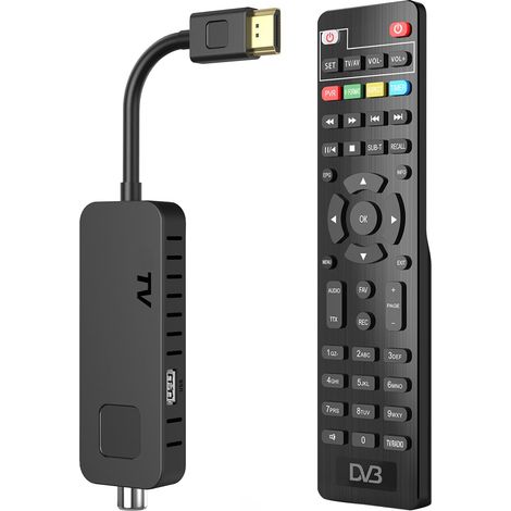 Decoder DVB-T2 Récepteur numérique terrestre HDMI TV Stick, Dolby Audio HD 1080P H265 HEVC 10Bit, Support USB WiFi / Multimedia / PVR [Télécommande universelle] (1/5)