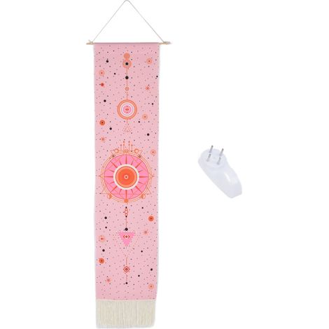 Tenture Murale Lune Impression Coton avec Franges Décorative pour Fête et Décoration Intérieure Modèle A (1/5)
