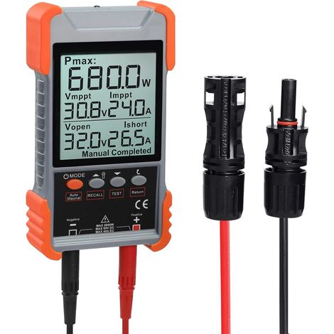 Moniteur de Panneau Photovoltaïque Haute Précision, Test Automatique/Manuel, Écran LCD, Protections Contre les Surtensions, les Surintensités, les Inversions de Polarité et Les Surchauffes (1/5)