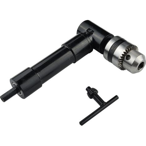 Adaptateur de Perceuse à Angle Droit 90°, Mandrin Auto-Serrant 1-10 mm, Rallonge d'Arbre pour Espace Étroit (1/3)
