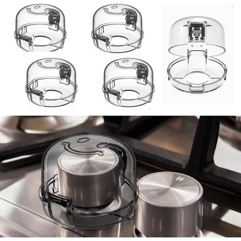 Lot de 5 protège-boutons de cuisinière à gaz sécurisés pour enfants - Protection optimale pour les bébés et les jeunes enfants dans la cuisine - Prévient les risques d'accidents - Résistant aux hautes (1/5)