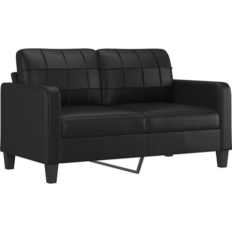 Canapé  Sofa à 2 places Noir 140 cm Similicuir