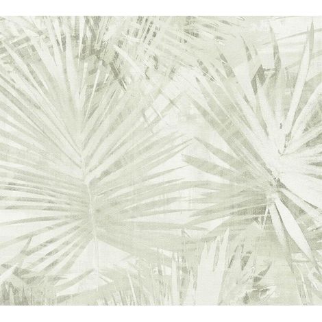 Papier Peint Jungle Hygge Papier peint intissé - 10,05m x 0,53m - Vert Crème Fabriqué en Allemagne par Livingwalls 363854 36385-4 (1/5)