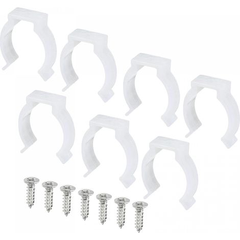 T8 U Clips Support Console Fluorescent Tube Lumière Fixture Plastique Tuyau Pinces avec Vis pour LED Ampoules Plafonnier Lampe Blanc Coffret de 10 (1/5)
