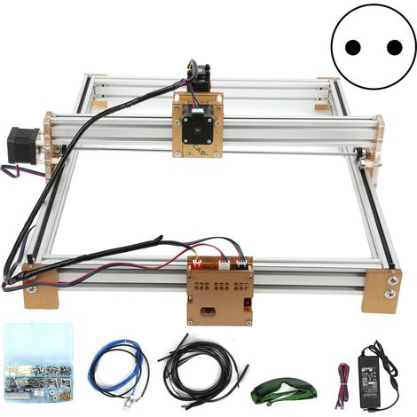 Graveur Laser DIY Compact 4050-1600MW Graveuse Découpeuse de Bureau Imprimante de Gravure Petite Machine à Découper 100-240VAC Prise UE