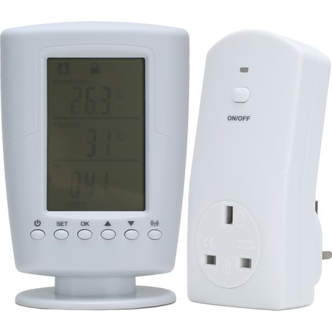 Prise thermostatique sans fil programmable multifonction 250V UK – Régulateur numérique automatique pour maison, prise connectée 16A (1/5)