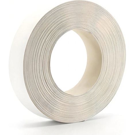 22mm x 12m PVC Edgenumlemer Autocollant - Kein Bügeln Erforderlich Flexible Melamine-Umleimer für Schränke, Réparations de meubles de bricolage Garniture blanche à rayures 22mm×12m (1/5)