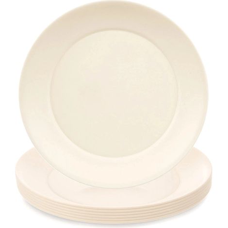 Plastic Dinner Plates, Cream, 23.5 cm, Set of 6 (1/5)