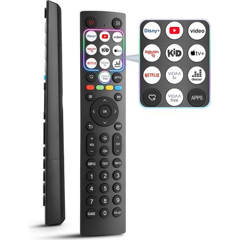 pour Telecommande-Smart-TV, Universel pour Toutes Les TV, avec 10 Touches de Raccourci Télécommande universelle pour télévision, sans embrayage, facile à utiliser (1/5)