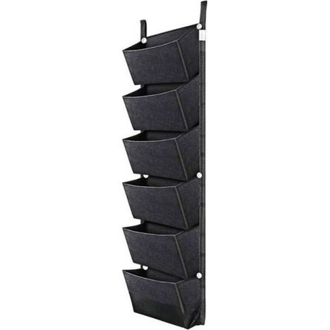 Jardinière Verticale - Tissu Non Tissé 300 G - 6 Poches - Pour Mur Jardin Cour Intérieur - 30 x 105 cm - Lot De 6 Pièces (1/5)