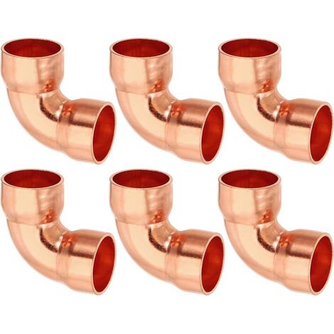 12pcs Raccord Coudé en Cuivre pour Tuyaux Gaz, 14mm Tuyau d'Arrosage Durite Essence, Raccords Tuyauterie à Pression HVAC Climatisation Plomberie, Épaisseur 1mm - 15mm x (1/5)