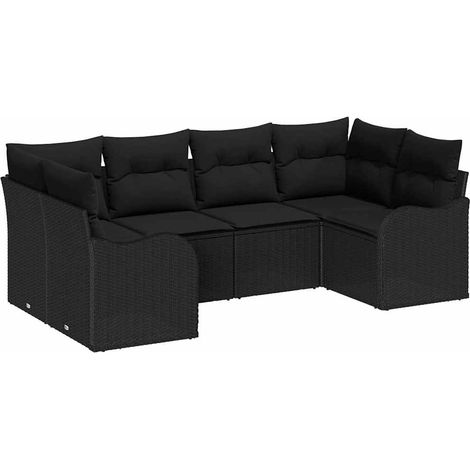 Maison Exclusive - Gartensofa-set Schwarz Poly-Rattan