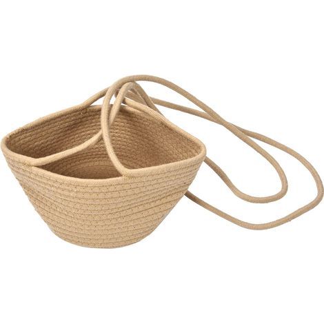 Jardinières suspendues – coton-ramie + ficelle jute – résistant usure – panier fleurs / légumes / fruits