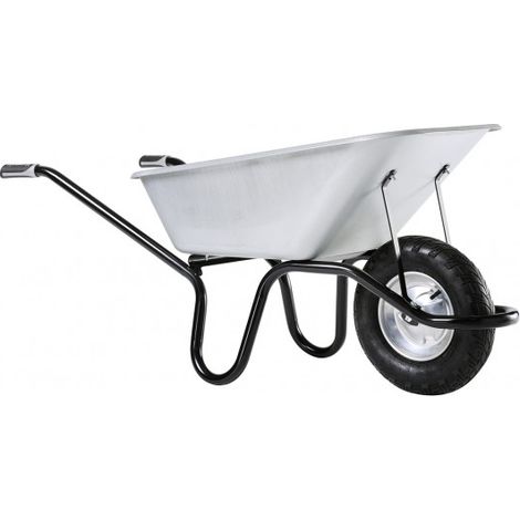 Haemmerlin – Brouette de jardin 120L – Caisse galvanisée – Roue gonflée – Charge max 200kg – Pieds intégrés indéformables