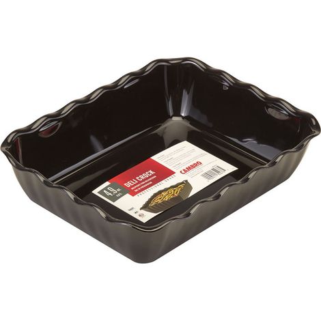 Plat polycarbo. rectangulaire noir - 26.5 x 33.5 x 8 cm - Lot de 6 - Cambro