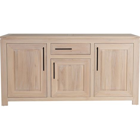 Buffet 3 portes et 1 tiroir en chêne blanchi - SOPHIE (1/5)