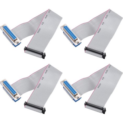 4 Pcs Câble Ruban Plat IDC, 2.54mm de Pas 31.8mm de Largeur 20cm de Long 26 Broches Femelle DB25 vers FC-26 Câble de Connexion Plat pour Pc et Écrans Led (1/5)
