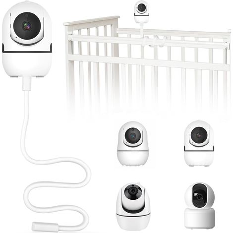 Support Babyphone, Support Caméra Bébé, Support Camera, Support Babyphone Universel Compatible avec la Plupart des Marques de caméras pour bébés (Blanc) (1/5)