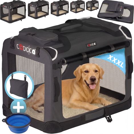 CADOCA® Pet Carrier Fabric Dog Cat Rabbit Transport Bag Cage Folding Puppy Crate  XXXL - Anthracite