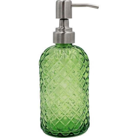 Distributeur de savon de cuisine de 350ml, distributeur de savon de salle de bains, distributeur de savon liquide en verre rechargeable (1/5)