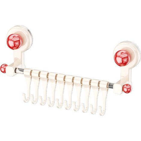 Suction cup kitchen hook thin hook punch free bathroom hook a row of rotating clothes hooks (1/5)