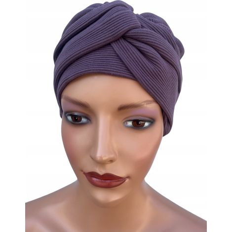 Turbante de algodón para mujer Sara Orchid, también después de la quimioterapia. (1/5)