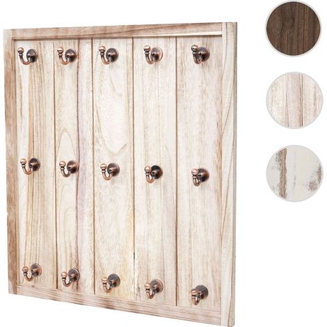 Porte-tasses Marano, étagère de suspension, planche aux tasses, style shabby, vintage 50x45x5cm - nature