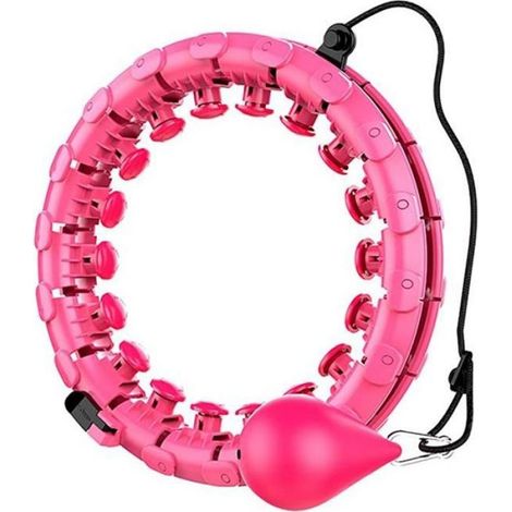 Hula Hoops Fitness, Cerceau de Fitness Réglable et Détachable, 24 Nœuds Fitness, Adapté au Fitness/Gymnastique/Activités - ROSE (1/4)