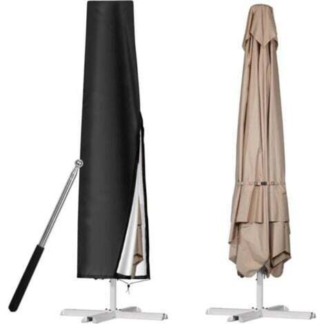 Housse de Parasol pour Parasol Droit Ø 1-3m, 210D Oxford-Tissu Bache de Protection Exterieur avec Tige, Imperméable Anti-UV Housses pour Parasols de Jardin Plage Balcon, 190 x 30/50CM (1/4)