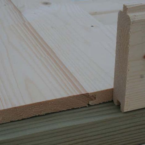 Holzfußboden 28 mm imprägniert 3 m² mit 28 mm mm Wandstärke, mit Montagematerial