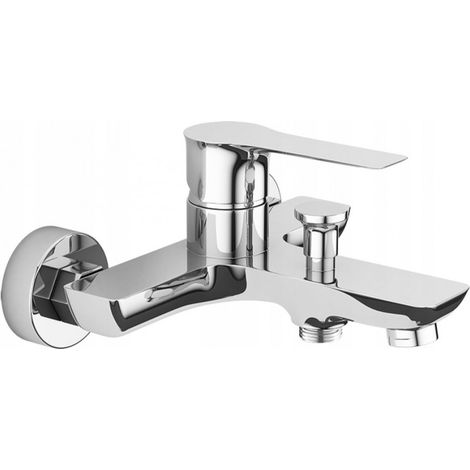 Robinet de baignoire mural RAILA en chrome noir