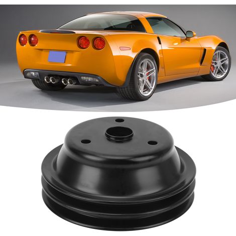 Poulie de pompe à eau longue à double gorge noire pour moteur Chevy SBC 262 350 400 (SI-AT25137) (1/5)
