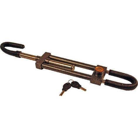 Canne antivol volant pédale télescopique en acier renforcé – Serrure à pompe – Livrée avec 2 clés – Compatible véhicules utilitaires – Cartec (1/6)