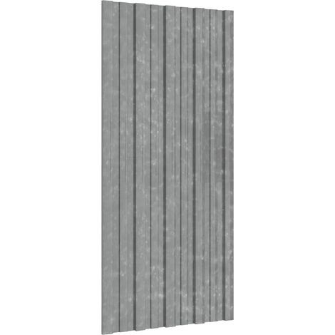 Pannello per tetto 12 pcs Argento 100 x 45 cm Acciaio zincato vidaXL